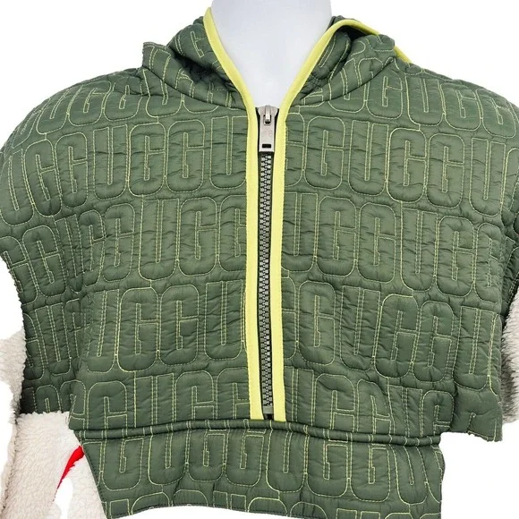 UGG Men's IGGY Sherpa Half Zip Pullover Hoodie Dawn Sweater Size Small